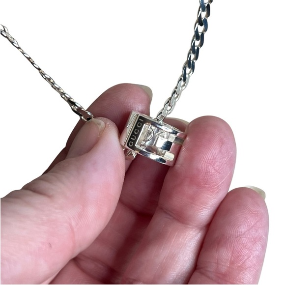 Gucci 925 Sterling Silver G-Ring Pendant Necklace - Picture 6 of 10